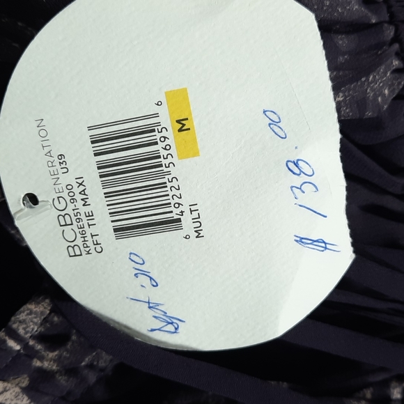 NWT BCBGENERATION CFT Puple/pink/cream / burgundy maxi dress SZ M - Picture 7 of 11